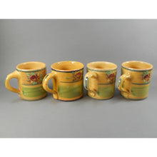 Load image into Gallery viewer, 4 Vintage Veronique Pichon French Rose Design Mugs - Artisan Pottery, Uzes, France
