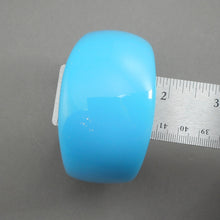 Load image into Gallery viewer, Pair of Vintage 1980s Signed Ben Amun Wave Design Bracelets - Blue Opaque Lucite Resin Plastic - Large Chunky Bangles