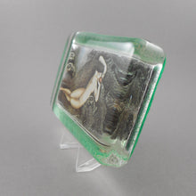 Load image into Gallery viewer, Vintage Glass Louis Icart Paperweight Art Deco Print - " Grand Eve ", circa 1930 * - Woman with Snake, Garden of Eden - Hand Cast Glass - Fine Art Collectibles - Gift for Icart Collectors