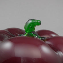Load image into Gallery viewer, Pepper Paperweight Hand Blown Glass Purple Brown Green Vegetable Garden Theme