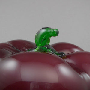 Pepper Paperweight Hand Blown Glass Purple Brown Green Vegetable Garden Theme