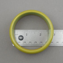Load image into Gallery viewer, 2 Vintage Authentic Carved Bakelite Bangle Bracelet - Green Opaque Plastic - Simichrome Tested