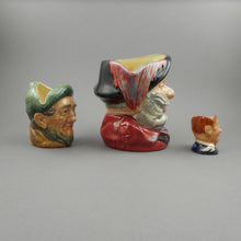 Load image into Gallery viewer, Lot of 3 Vintage Royal Doulton Toby Jugs Pitchers - Mini, Small, Medium - Fat Boy, Falstaff, Auld Mac - Made in England