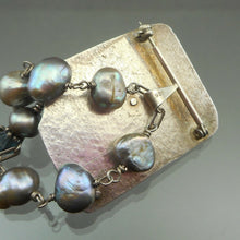 Load image into Gallery viewer, Vintage Handcrafted Brooch Pendant Bead Necklace Sterling Silver Baroque Pearls