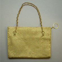 Load image into Gallery viewer, Vintage Whiting &amp; Davis Gold Metal Mesh Evening Bag Handbag Purse Chain Straps