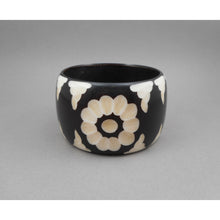 Load image into Gallery viewer, Vintage Carved Bakelite Bracelet - Black and White Daisy Flower Design - Large and Heavy Bangle  - Simichrome Tested - Circa 1930 / 1940