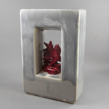 Load image into Gallery viewer, Vintage Circa 1950 McCoy Arcature Bird Vase - Gray and Maroon - Mid Century Modern Era - American Art Pottery, Made in USA