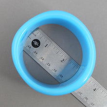 Load image into Gallery viewer, Pair of Vintage 1980s Signed Ben Amun Wave Design Bracelets - Blue Opaque Lucite Resin Plastic - Large Chunky Bangles