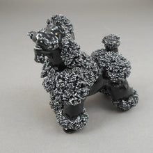 Load image into Gallery viewer, Vintage 1950s Black and White Ceramic Spaghetti Poodle Dog Figurine