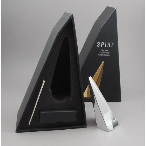 Finell Spire Wall Hook  - Aluminum, Chrome Finish - Medium Size - Brand New in Box with Hardware
