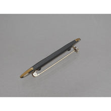 Load image into Gallery viewer, Vintage Handmade Eileen Sutton Point Bar Pin - Signed US Artisan Brooch - C 1990 Post Modern Style Jewelry Bronze Black Red Green Blue Resin