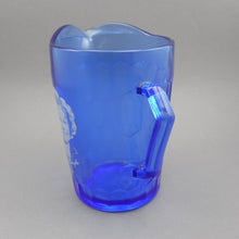 Load image into Gallery viewer, Excellent Vintage 1930s Shirley Temple Child&#39;s Milk Pitcher - Cobalt Blue Depression Glass by Hazel Atlas