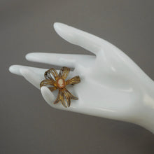 Load image into Gallery viewer, Vintage Victorian Revival Cameo Bow Brooch - Hand Carved Shell, 800 Gilt Silver Cannetille Filigree Ribbon -  Art Deco Era Pin
