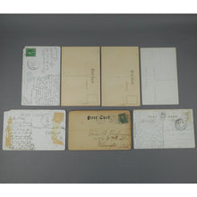 Load image into Gallery viewer, Lot of 7 Antique Vintage Original Post Cards - Funny Love Theme Greetings - circa 1910 - Used and Unused - People Couples Humor Naughty Nice