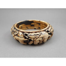 Load image into Gallery viewer, Vintage Carved Layered Cow Bone Elephant Bracelet - Large and Heavy Handmade Bangle