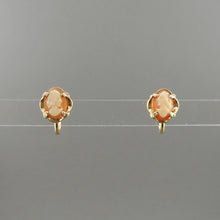 Load image into Gallery viewer, Pair of Tiny Vintage 12K Gold Filled Carved Shell Cameo Screw Back Earrings