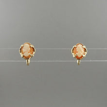 Load image into Gallery viewer, Pair of Tiny Vintage 12K Gold Filled Carved Shell Cameo Screw Back Earrings