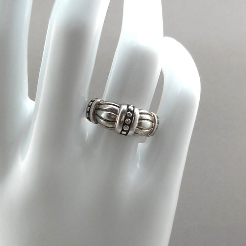 Vintage Southwestern Style Sterling Silver Ring - Size 7 1/4 - Signed CFJ Collins Fine Jewelry - Estate Jewelry Collection
