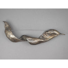 Load image into Gallery viewer, Silver and Copper Plated Brooch - Honey Locust Pod or Leaf - Lapel, Shawl or Cloak Pin - Signed JD, Artisan Crafted Jewelry