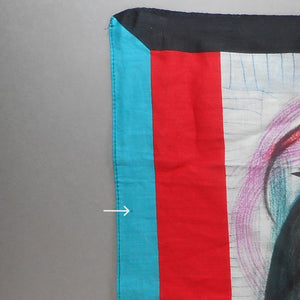 Vintage 1983 Picasso Tete de Femme Square Cotton Scarf - Heirs of Pablo Picasso / Marigold Enterprises
