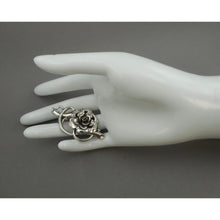 Load image into Gallery viewer, Vintage circa 1940 Jewel Art Sterling Silver Brooch - Retro / Mid Century Modern Era Flower Design Pin - Signed Fine Estate Jewelry