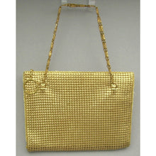Load image into Gallery viewer, Vintage Whiting &amp; Davis Gold Metal Mesh Evening Bag Handbag Purse Chain Straps