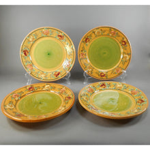 Load image into Gallery viewer, 4 Vintage Handmade Veronique Pichon French Rose Design Salad Dessert 8&quot; Plates - Studio Artisan Pottery, Uzes, France
