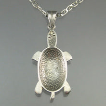 Load image into Gallery viewer, Vintage Southwestern Style Sterling Silver Necklace Turtle Pendant with an 18" Anchor / Mariner / Marina Link Chain