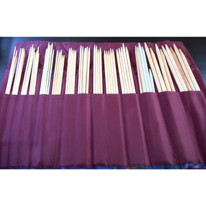Brittany Knitting Needle Set with Roll Up Fabric Case Lot of 75, Wood, Bamboo, Nylon, Double Point