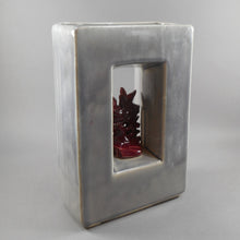 Load image into Gallery viewer, Vintage Circa 1950 McCoy Arcature Bird Vase - Gray and Maroon - Mid Century Modern Era - American Art Pottery, Made in USA