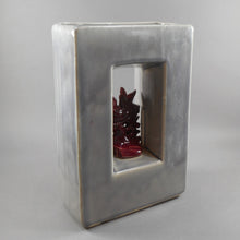 Load image into Gallery viewer, Vintage Circa 1950 McCoy Arcature Bird Vase - Gray and Maroon - Mid Century Modern Era - American Art Pottery, Made in USA
