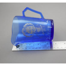Load image into Gallery viewer, Vintage 1930s Shirley Temple Hazel Atlas Child&#39;s Toy Milk Pitcher - Cobalt Blue Depression Glass - Excellent Condition