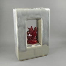 Load image into Gallery viewer, Vintage Circa 1950 McCoy Arcature Bird Vase - Gray and Maroon - Mid Century Modern Era - American Art Pottery, Made in USA