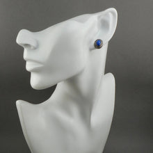 Load image into Gallery viewer, Vintage Lapis Lazuli Gemstone Sterling Silver Post Earrings Southwestern USA, possibly Navajo