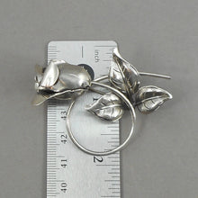 Load image into Gallery viewer, Large Vintage Beau Sterling Silver Rose Brooch - Mid Century Modern Flower Design Pin - Signed Fine Estate American Jewelry