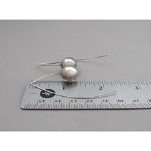 Load image into Gallery viewer, Vintage Handmade Sterling Silver Threader Earrings - Ball and Wire Minimalist Design - Artisan Crafted Studio Jewelry