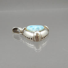 Load image into Gallery viewer, Vintage Blue Larimar Sterling Silver Triangle Pendant - Natural Gemstone - circa 1980 - Southwestern Style