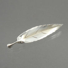 Load image into Gallery viewer, Vintage Handmade circa 1950 Stuart Nye Sterling Silver Brooch - Retro / Mid Century Modern Era Leaf Design Pin - Signed Fine Estate Jewelry
