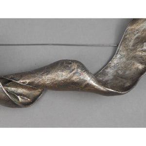 Silver and Copper Plated Brooch - Honey Locust Pod or Leaf - Lapel, Shawl or Cloak Pin - Signed JD, Artisan Crafted Jewelry