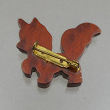 Load image into Gallery viewer, Vintage Handmade Skunk Brooch Lapel Pin - Hand Carved and Painted Wood - Folk Art Jewelry