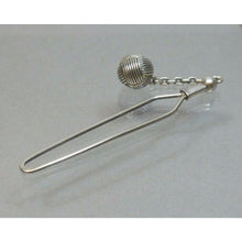 Load image into Gallery viewer, Antique Victorian Glove Buttoner Button Hook Silver Metal Chain &amp; Ball Ornament
