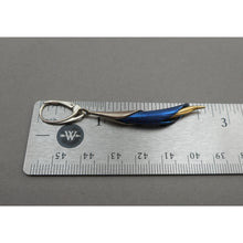 Load image into Gallery viewer, Vintage Handmade Enchante Jewelry Sterling Silver Dangle Earrings - Blue and Gold Calla Lily Flower Design - French Wires for Pierced Ears