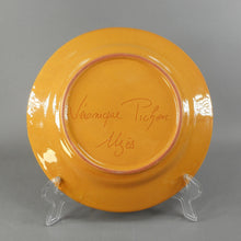 Load image into Gallery viewer, 4 Vintage Handmade Veronique Pichon French Rose Design Salad Dessert 8&quot; Plates - Studio Artisan Pottery, Uzes, France