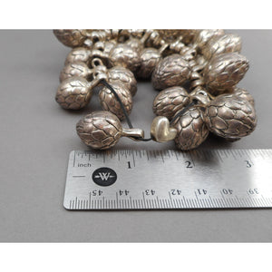 Artichoke Bead Bracelet - Silver Tone or Silverplate Charms, Pendants - Lot for Jewelry and Craft Supplies