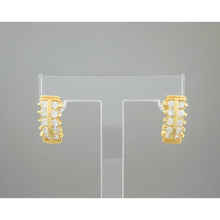 Load image into Gallery viewer, Excellent Vintage CZ Crystal or Rhinestone Earrings - Pierced Post - Gold Tone with Clear Stones
