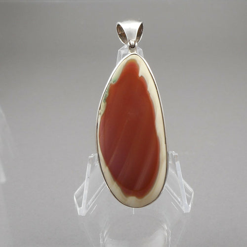 Starborn Brown and White Agate Gemstone Sterling Silver Pendant Natural Stone