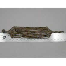 Load image into Gallery viewer, Vintage Artisan Hand Crafted Peyote Stitch Bead Bracelet - Bronze Brown Glass Seed Microbeads - Handmade Estate Jewelry