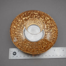 Load image into Gallery viewer, New In Box Orrefors Kosta Boda Discus Gold Art Glass Votive Candle Holder - Designed by Lars Hellsten, Made in Sweden - Unused NIB