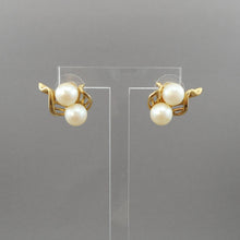 Load image into Gallery viewer, Vintage 1970s Richelieu Earrings - Gold Tone, Faux Pearl - Stud Pierced Post - Signed Designer Estate Costume Jewelry