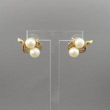 Load image into Gallery viewer, Vintage 1970s Richelieu Earrings - Gold Tone, Faux Pearl - Stud Pierced Post - Signed Designer Estate Costume Jewelry